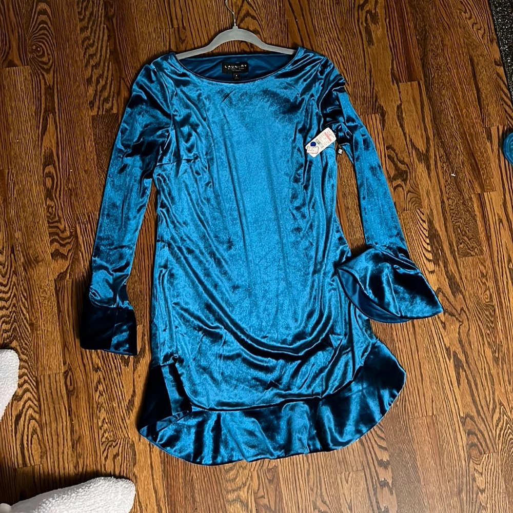 Laundry blue velvet dress